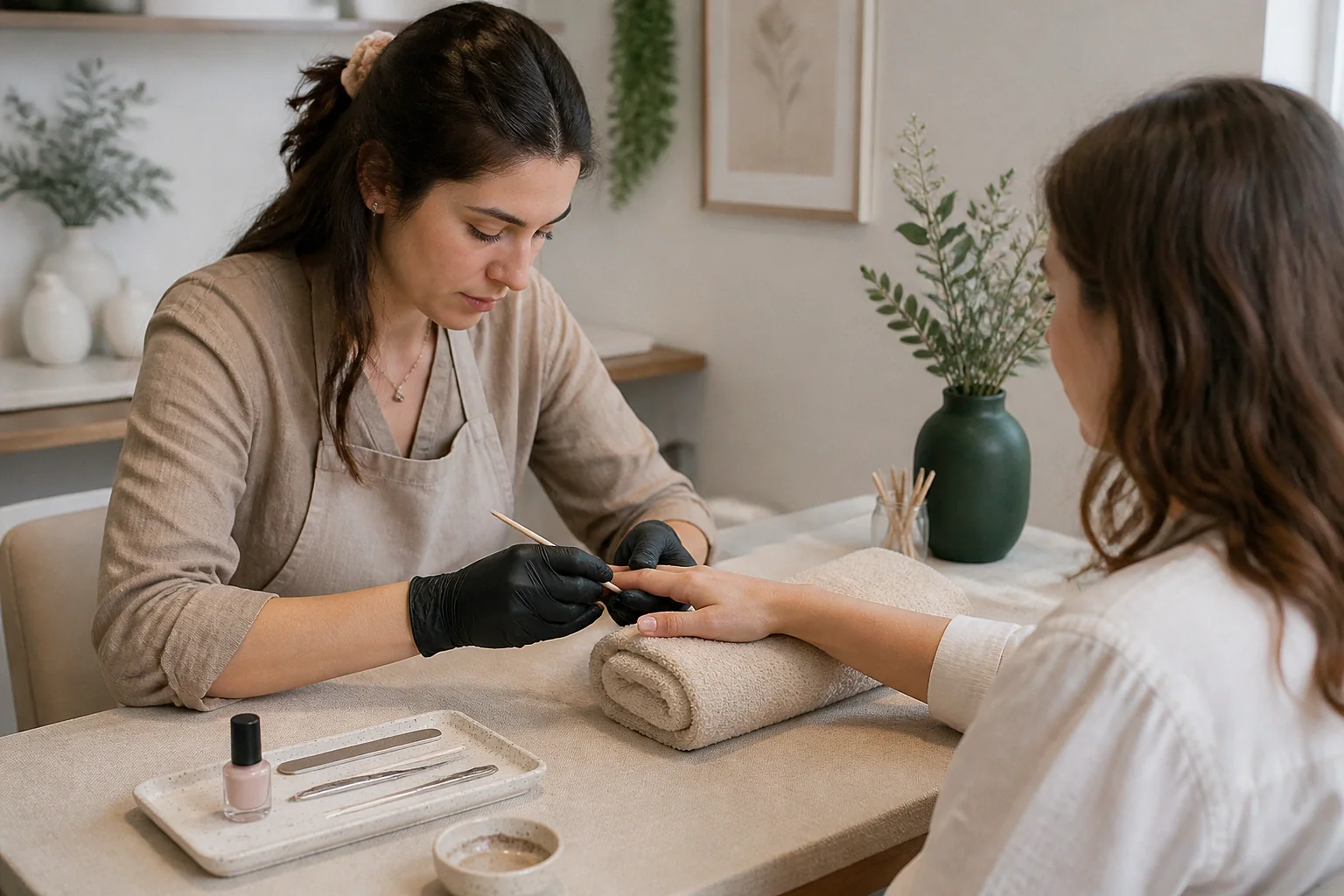 Préparation de soins esthétiques avant un mariage — illustration générée par IA