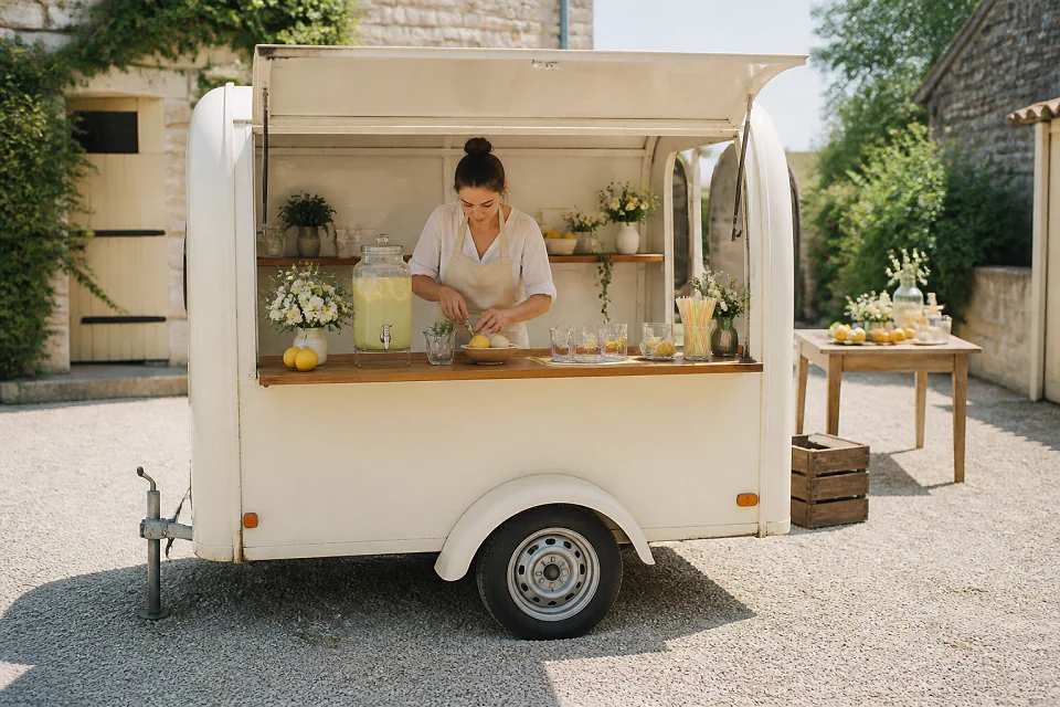Service mobile de restauration pour une réception — illustration générée par IA