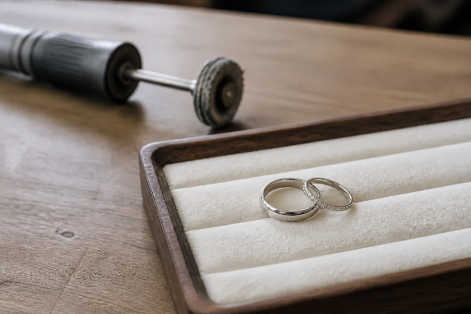Alliances et travail de bijouterie de mariage — illustration générée par IA