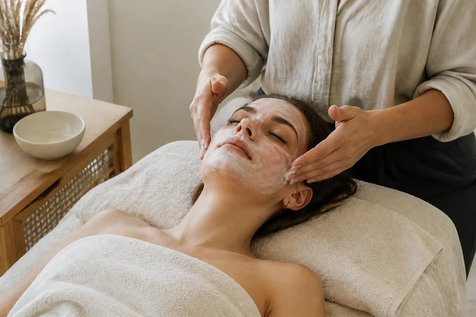 Préparation de soins esthétiques avant un mariage — illustration générée par IA