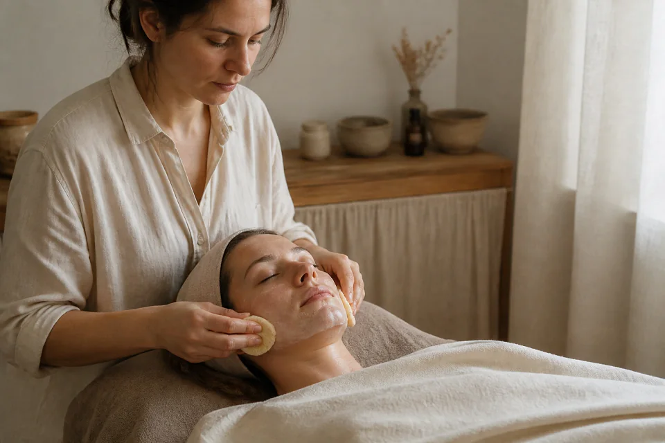 Préparation de soins esthétiques avant un mariage — illustration générée par IA