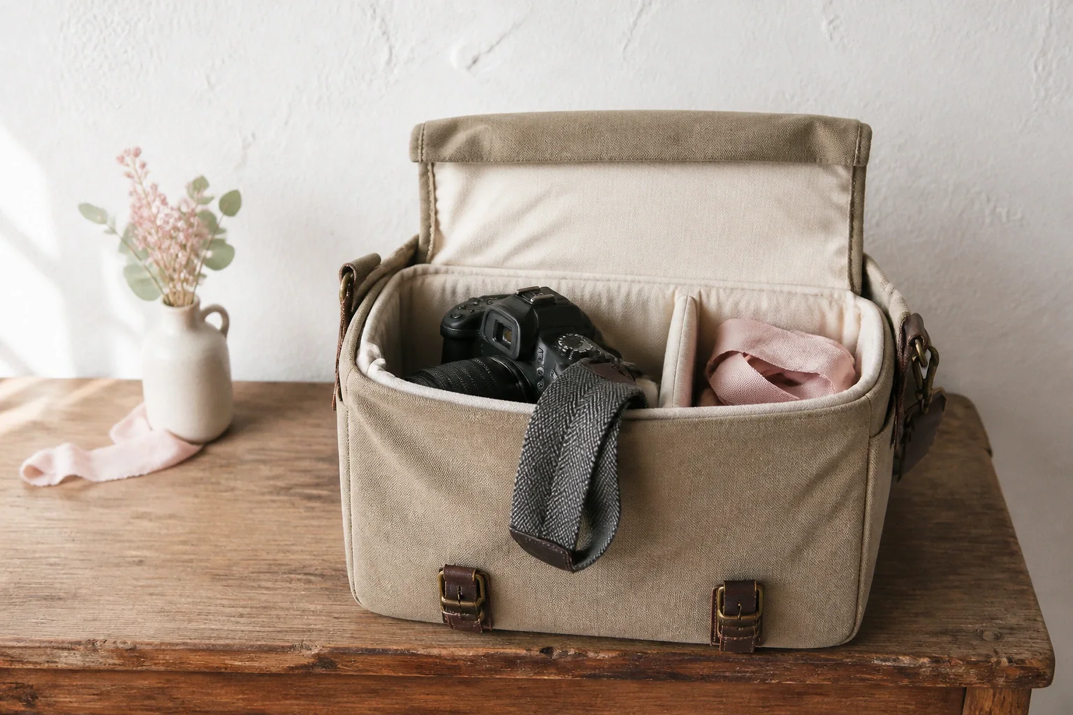 Appareil photo et accessoires de reportage de mariage — illustration générée par IA