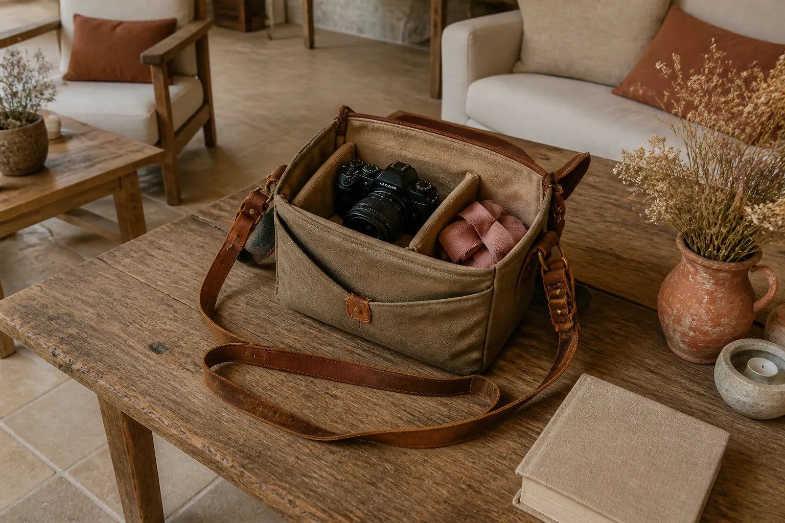 Appareil photo et accessoires de reportage de mariage — illustration générée par IA