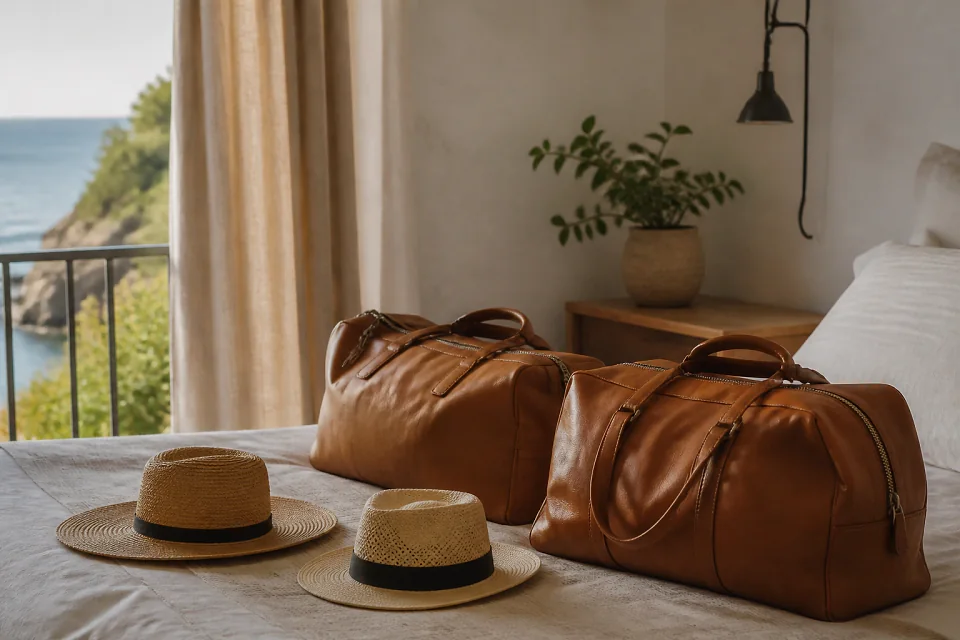 Bagages et hébergement pour un voyage de noces — illustration générée par IA