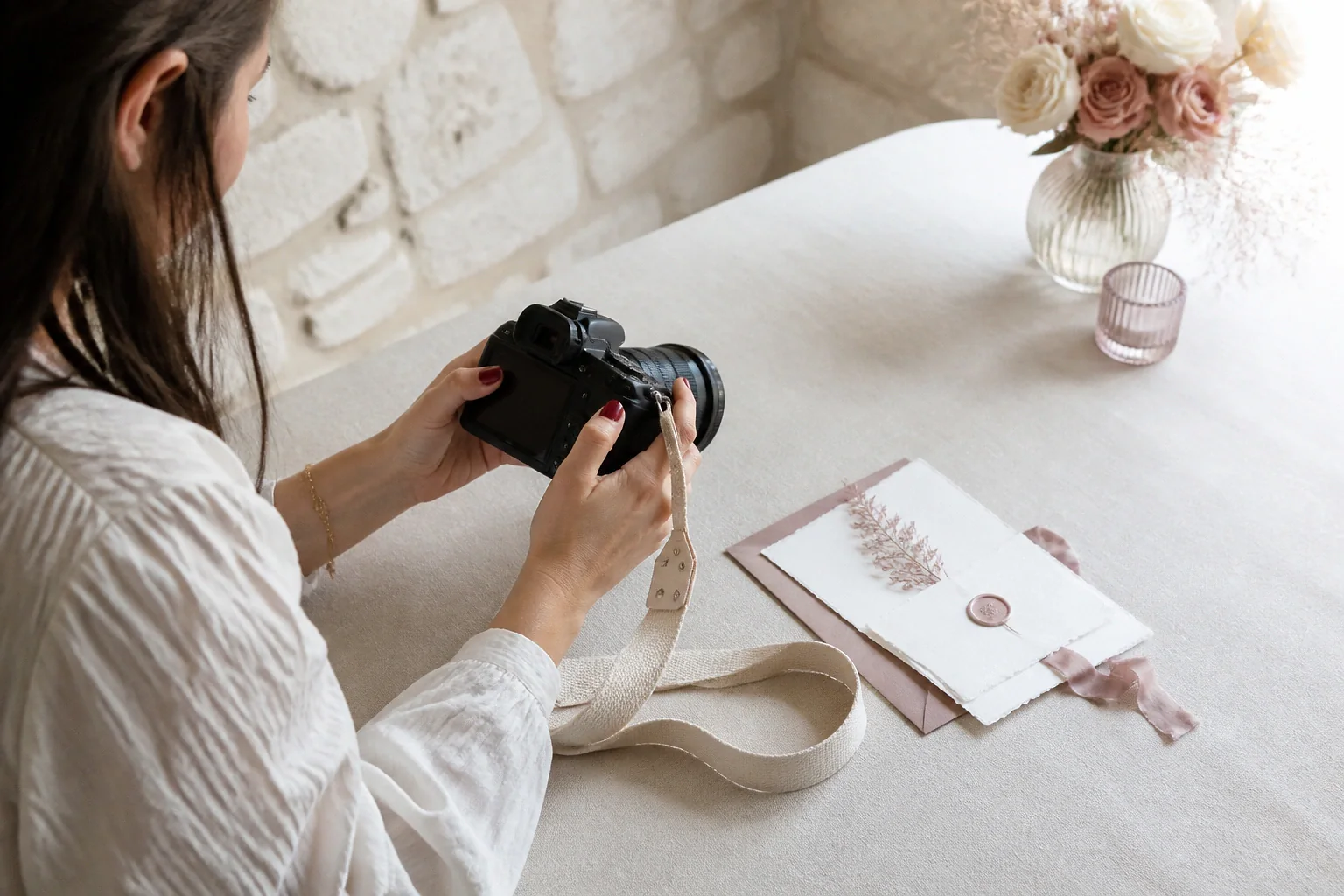 Appareil photo et accessoires de reportage de mariage — illustration générée par IA