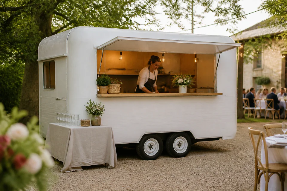 Service mobile de restauration pour une réception — illustration générée par IA