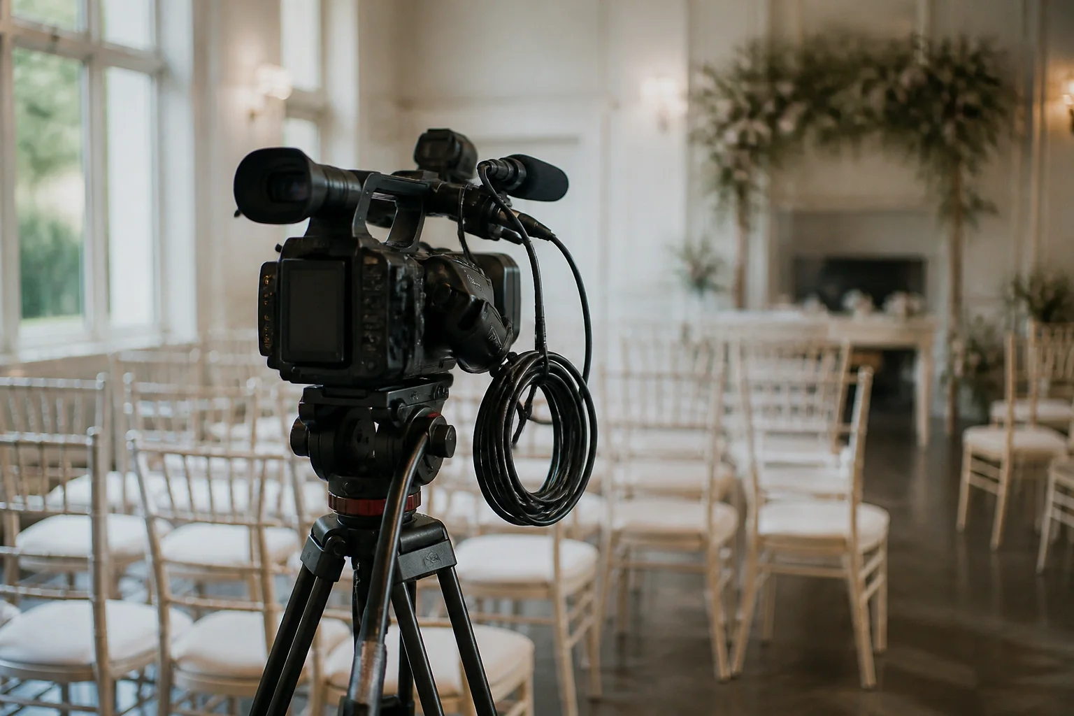Matériel de tournage pour un film de mariage — illustration générée par IA