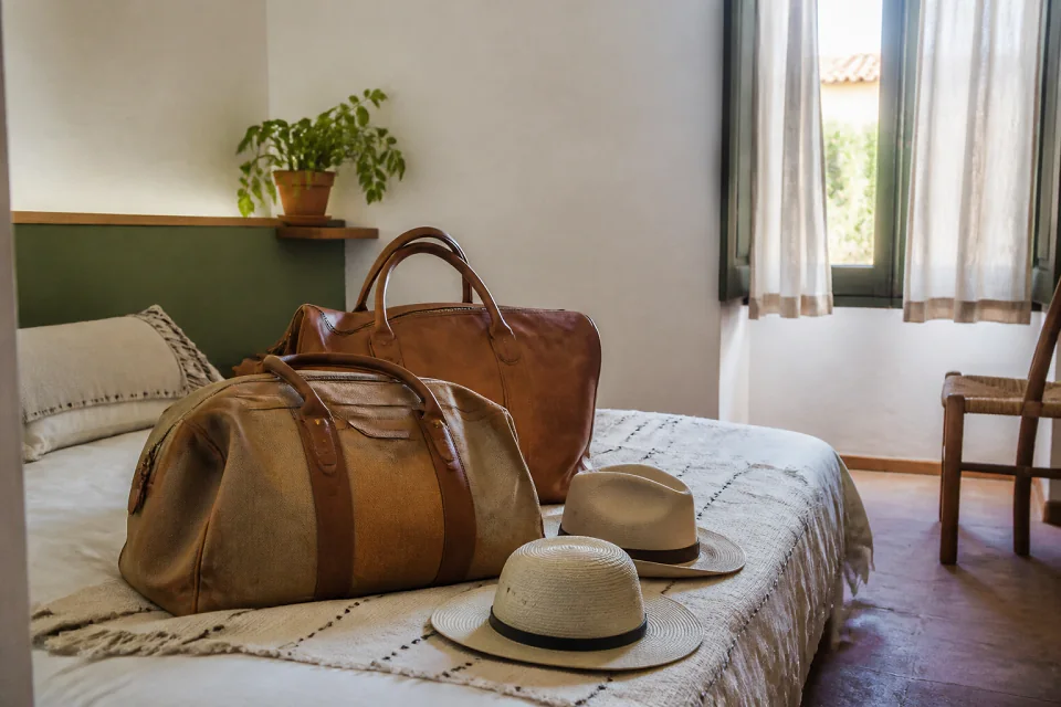 Bagages et hébergement pour un voyage de noces — illustration générée par IA