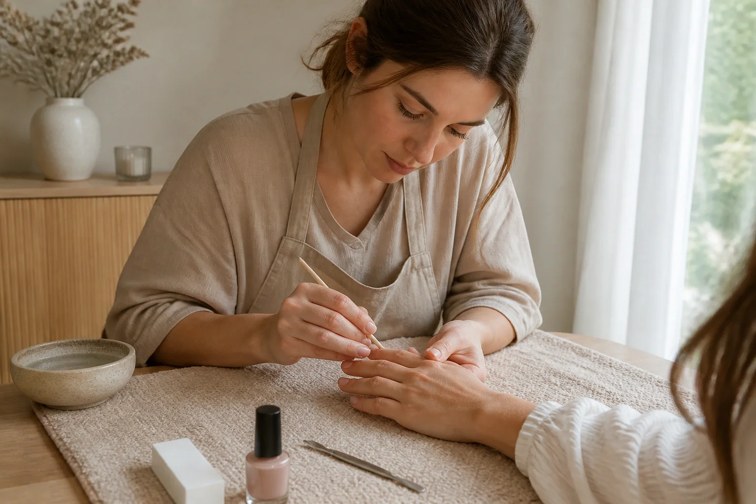 Préparation de soins esthétiques avant un mariage — illustration générée par IA