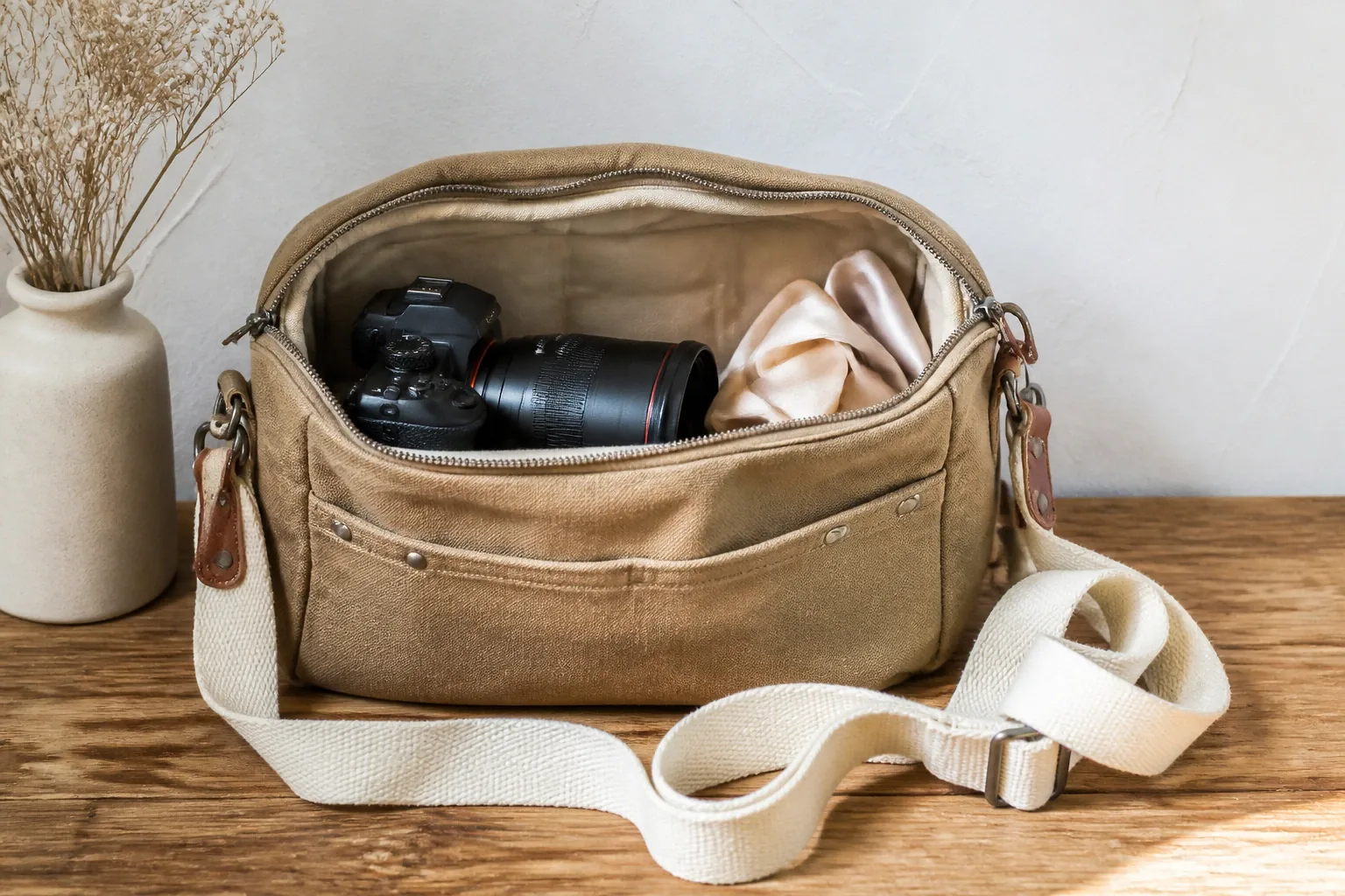 Appareil photo et accessoires de reportage de mariage — illustration générée par IA