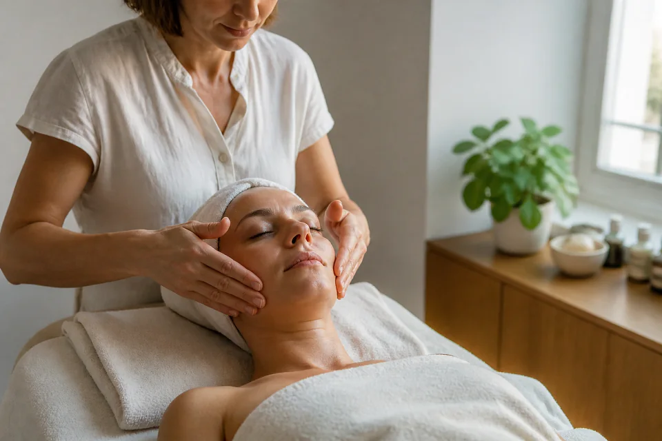 Préparation de soins esthétiques avant un mariage — illustration générée par IA
