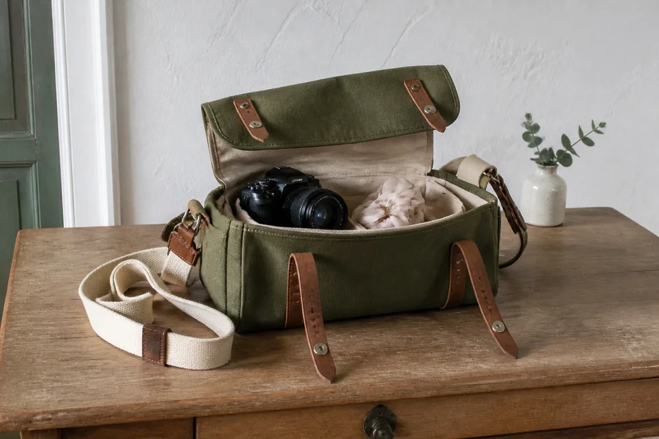 Appareil photo et accessoires de reportage de mariage — illustration générée par IA