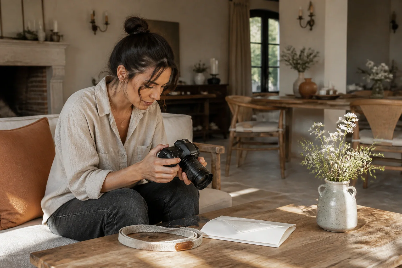Appareil photo et accessoires de reportage de mariage — illustration générée par IA