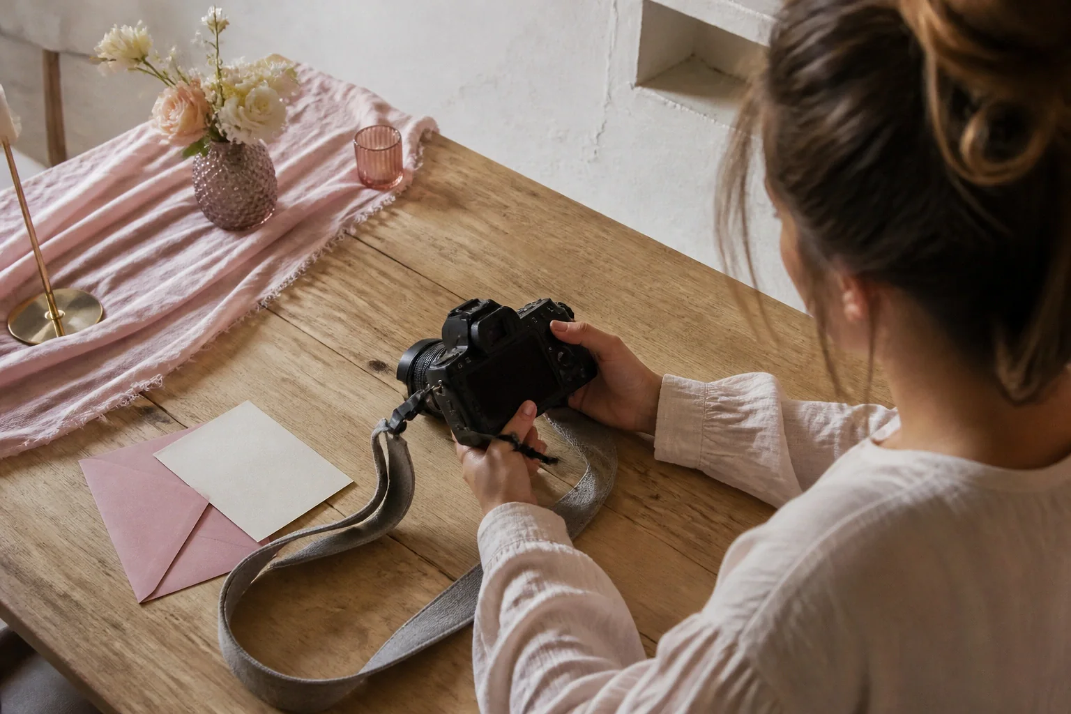 Appareil photo et accessoires de reportage de mariage — illustration générée par IA