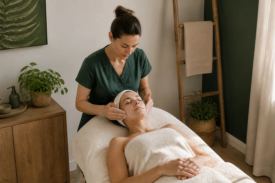 Préparation de soins esthétiques avant un mariage — illustration générée par IA