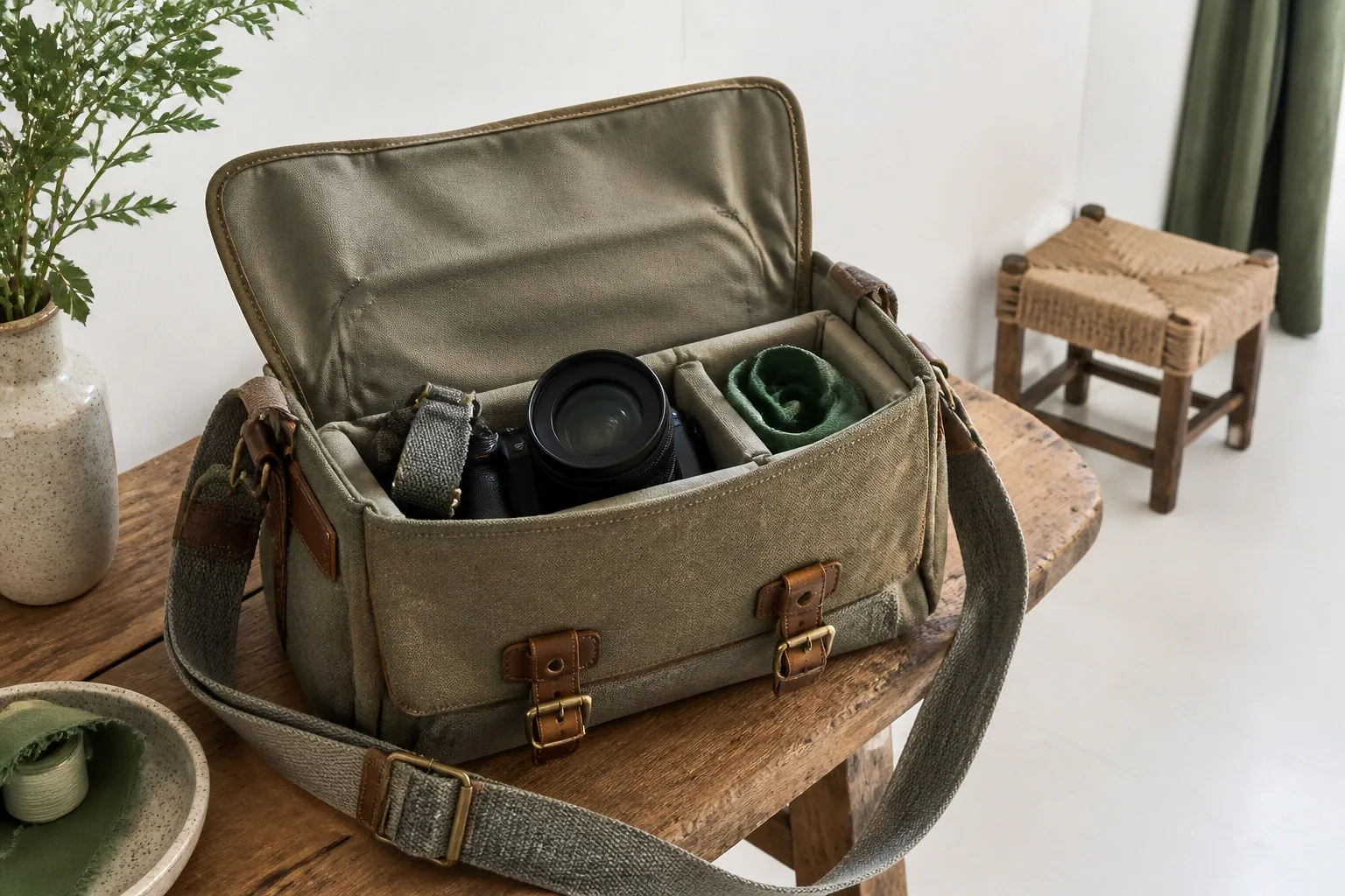 Appareil photo et accessoires de reportage de mariage — illustration générée par IA