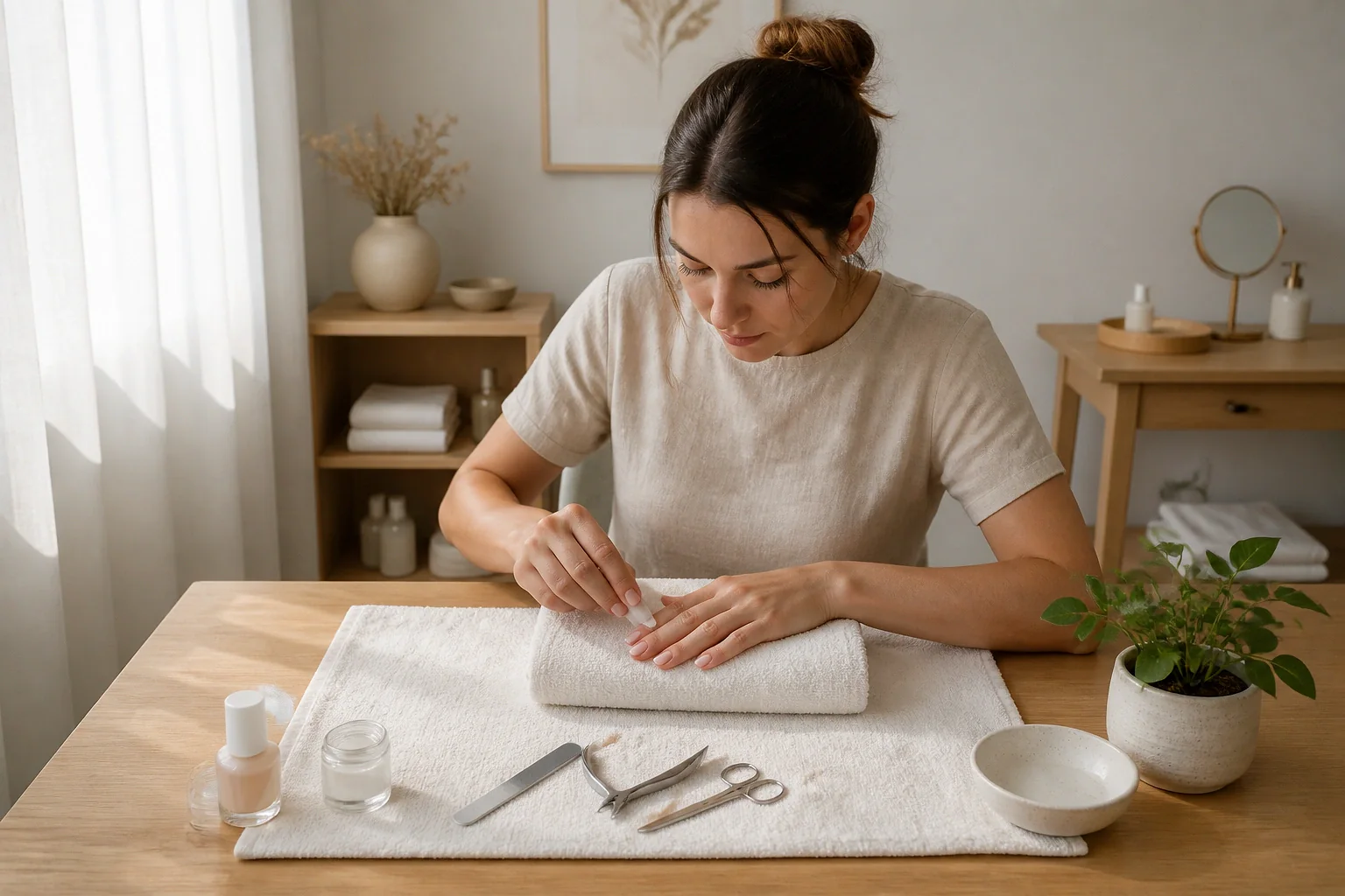 Préparation de soins esthétiques avant un mariage — illustration générée par IA