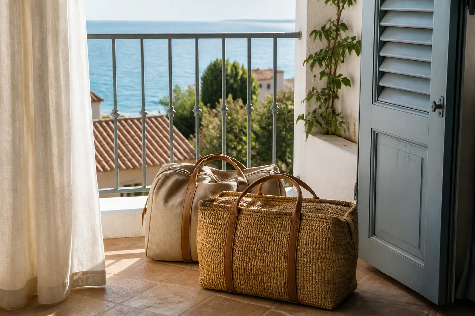 Bagages et hébergement pour un voyage de noces — illustration générée par IA