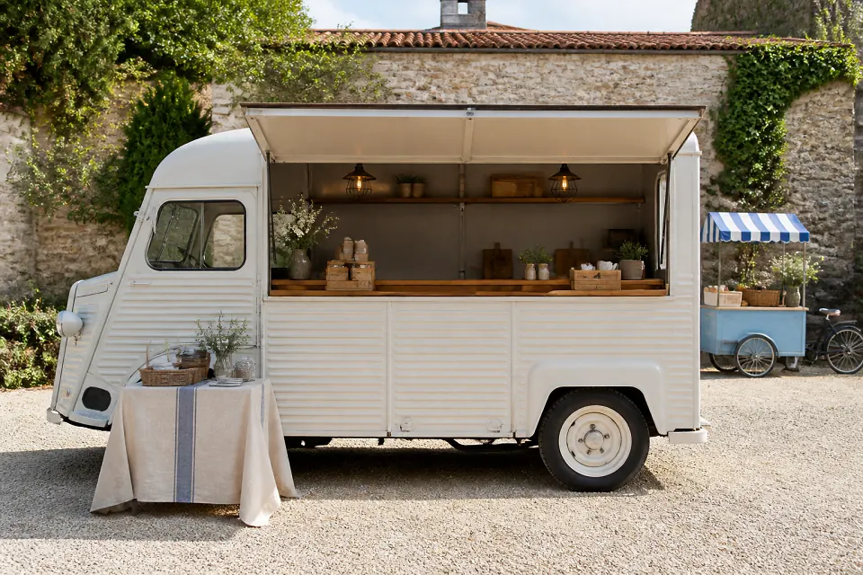 Service mobile de restauration pour une réception — illustration générée par IA