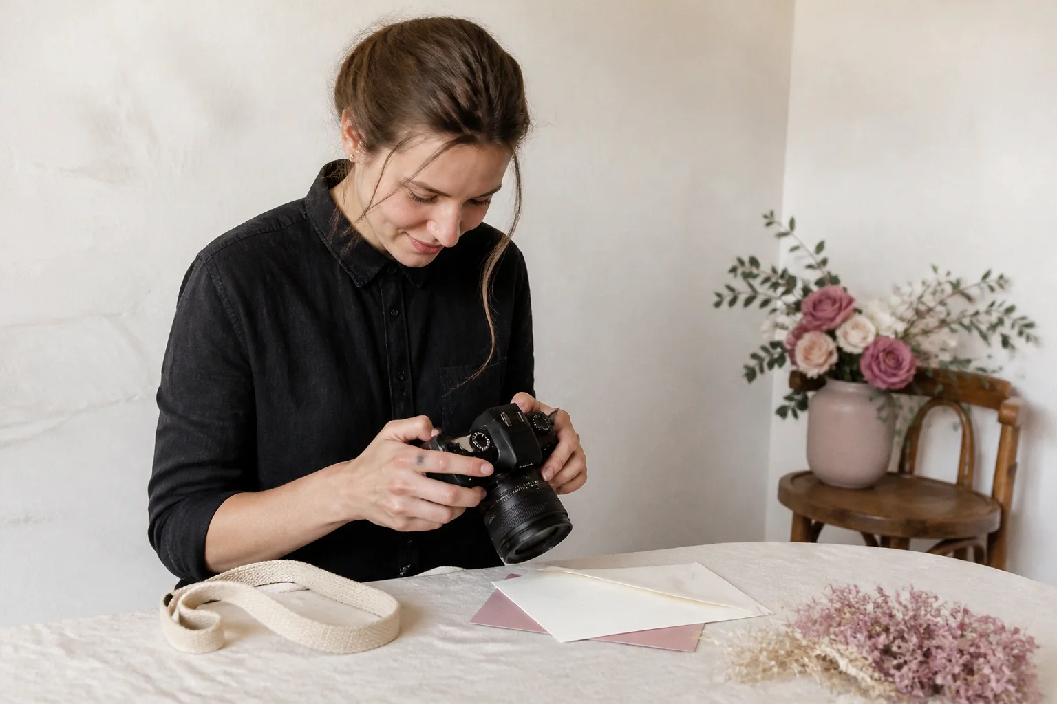 Appareil photo et accessoires de reportage de mariage — illustration générée par IA