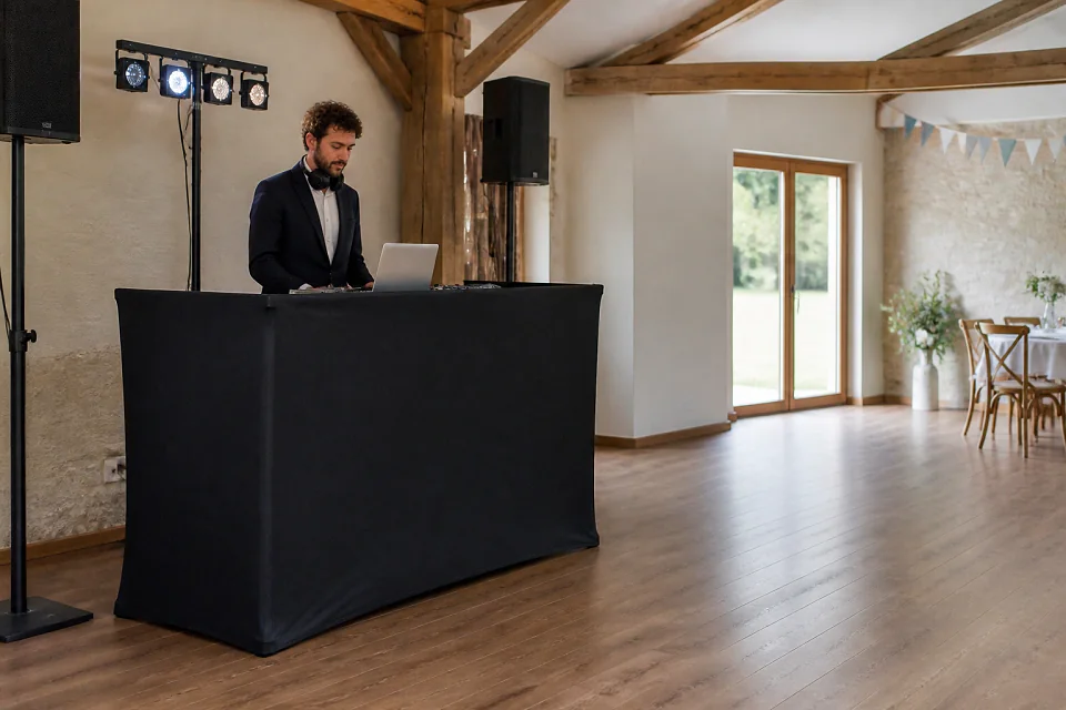 Préparation musicale d’une soirée de mariage — illustration générée par IA