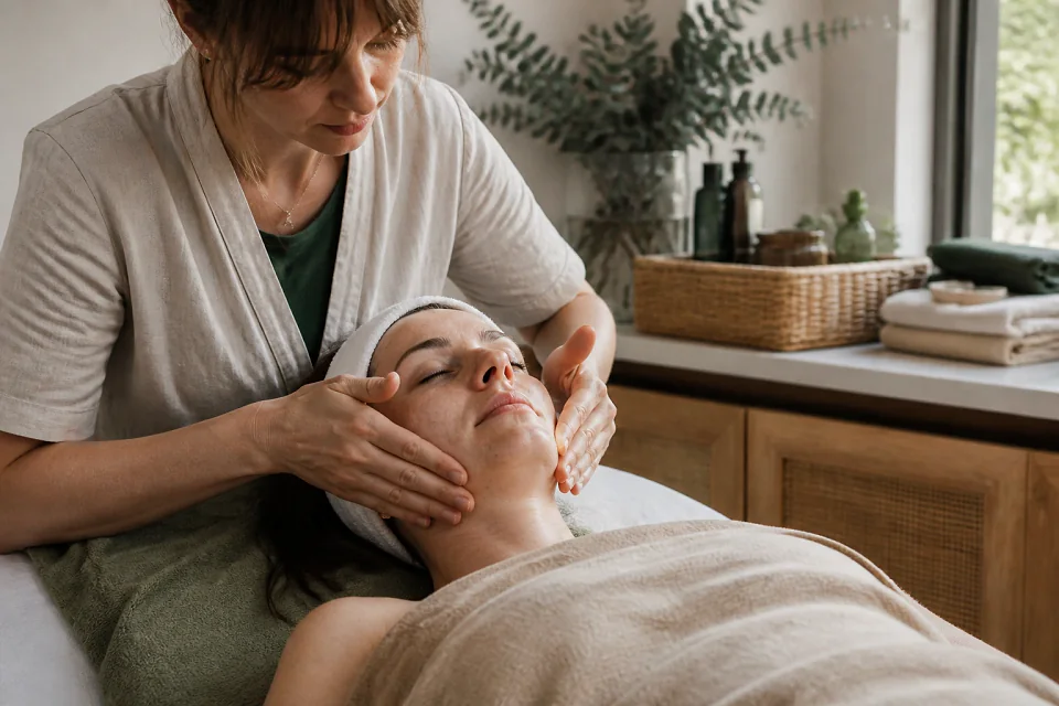 Préparation de soins esthétiques avant un mariage — illustration générée par IA