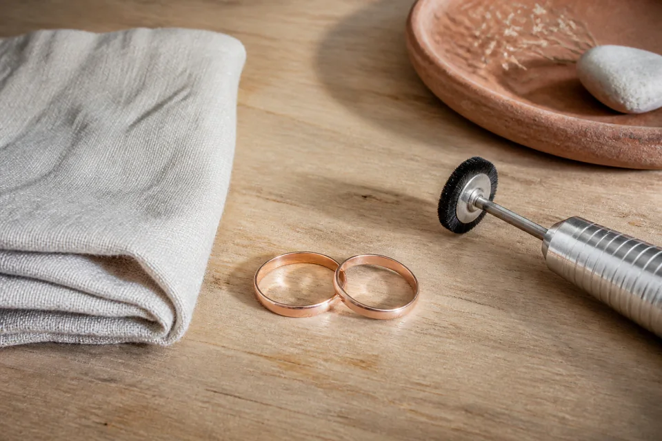 Alliances et travail de bijouterie de mariage — illustration générée par IA