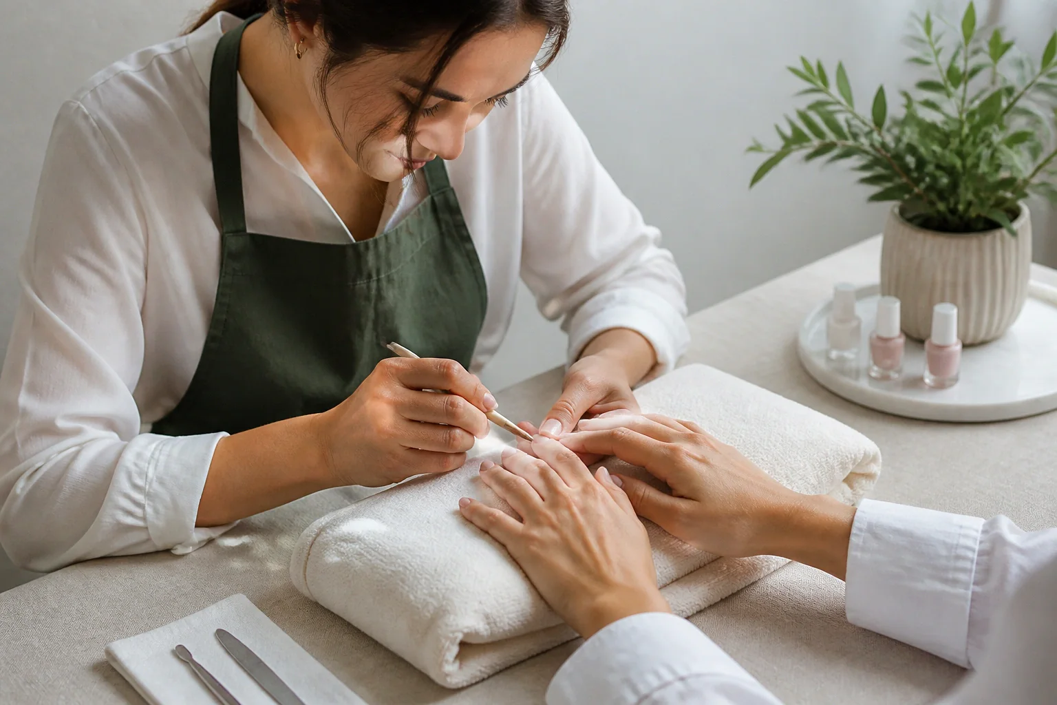 Préparation de soins esthétiques avant un mariage — illustration générée par IA