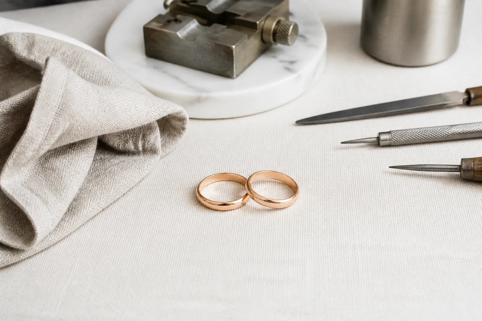 Alliances et travail de bijouterie de mariage — illustration générée par IA