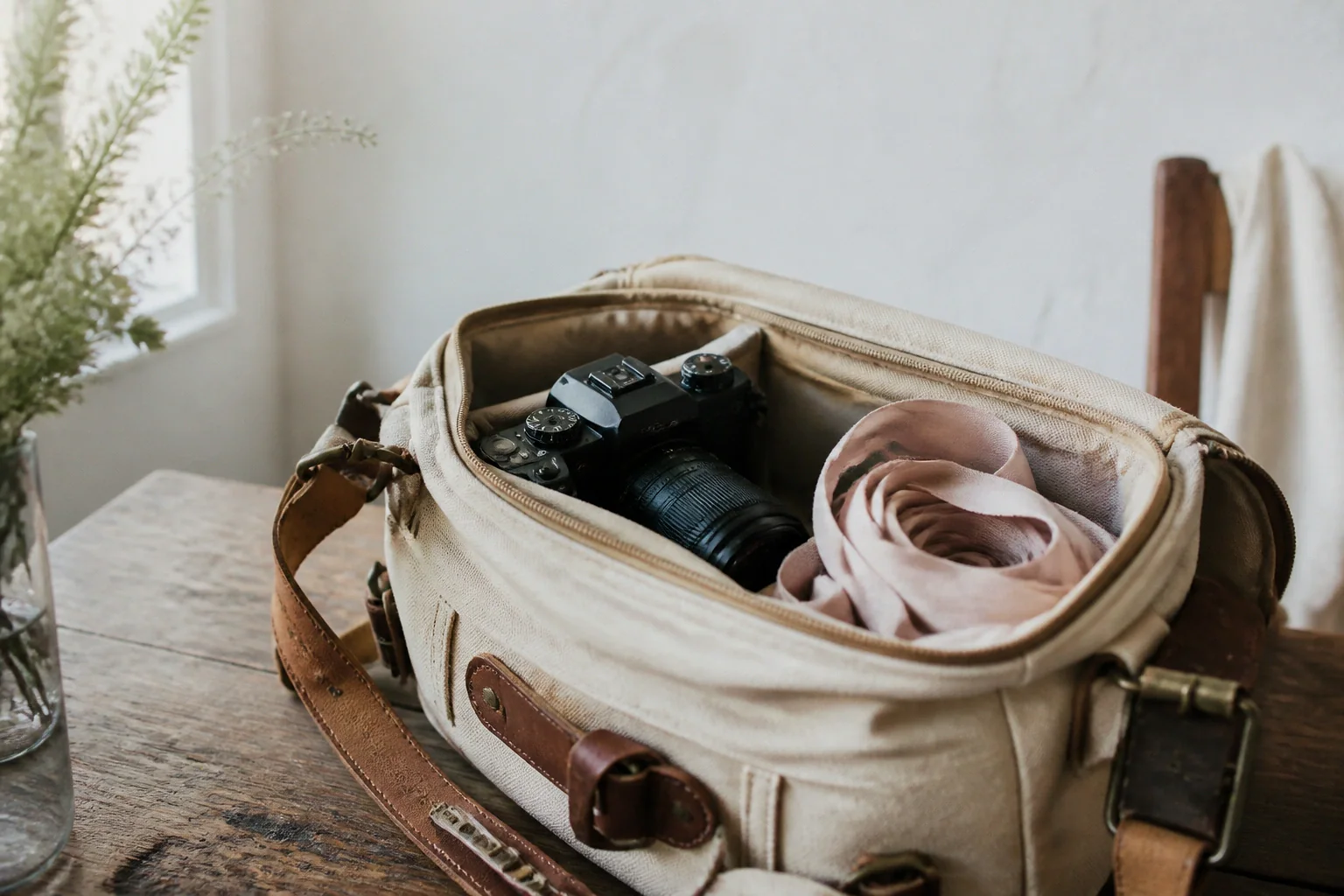 Appareil photo et accessoires de reportage de mariage — illustration générée par IA