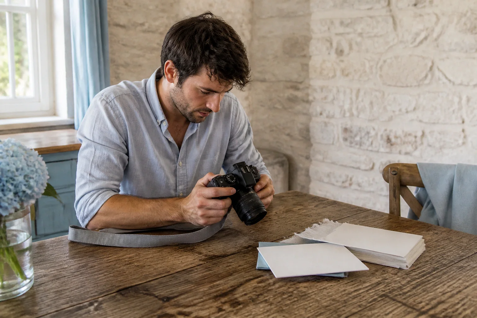 Appareil photo et accessoires de reportage de mariage — illustration générée par IA