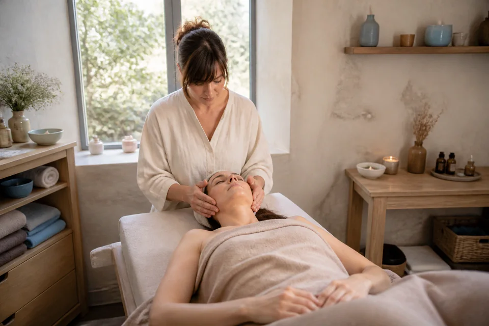 Préparation de soins esthétiques avant un mariage — illustration générée par IA