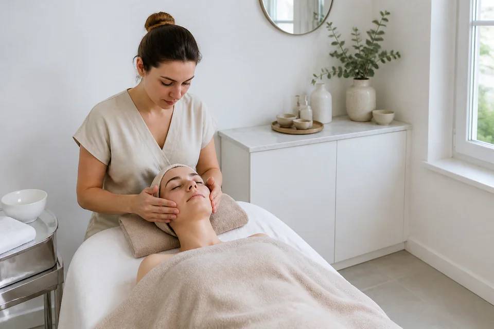 Préparation de soins esthétiques avant un mariage — illustration générée par IA