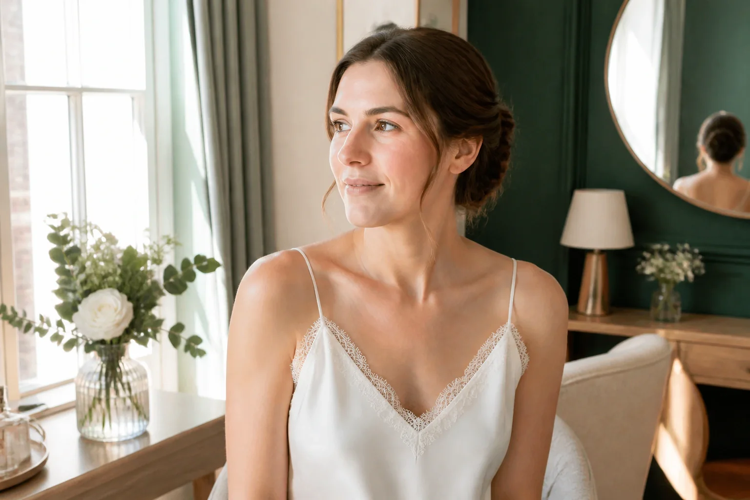 Préparation d’un maquillage de mariage — illustration générée par IA