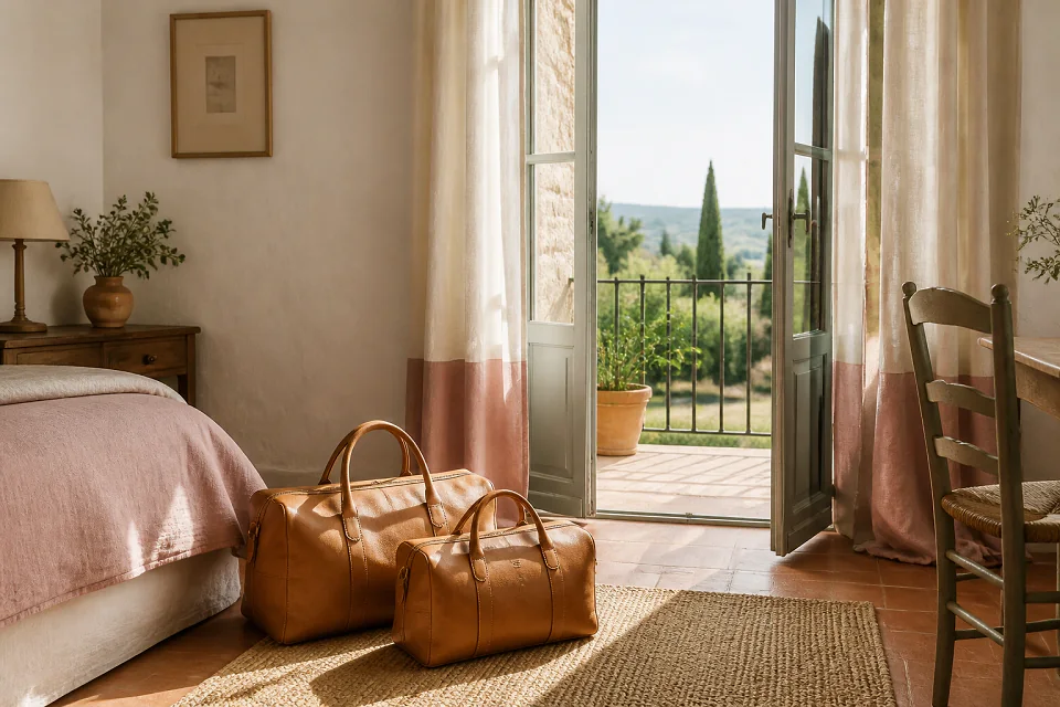 Bagages et hébergement pour un voyage de noces — illustration générée par IA