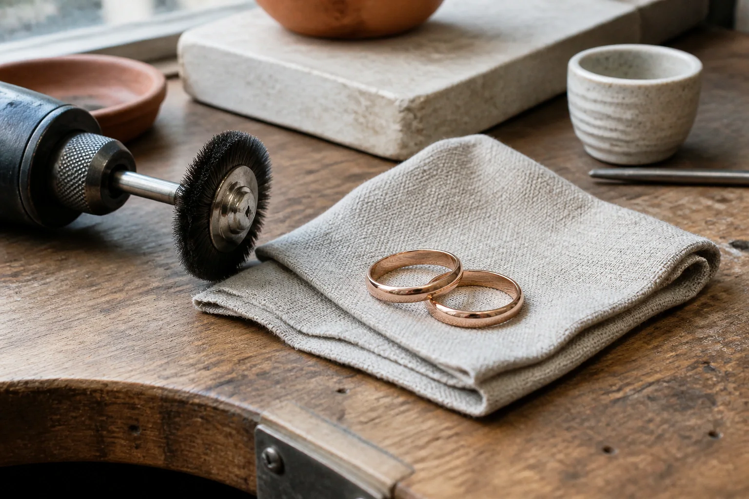 Alliances et travail de bijouterie de mariage — illustration générée par IA