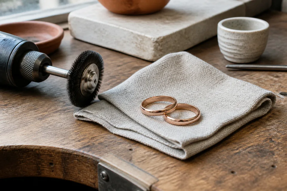 Alliances et travail de bijouterie de mariage — illustration générée par IA