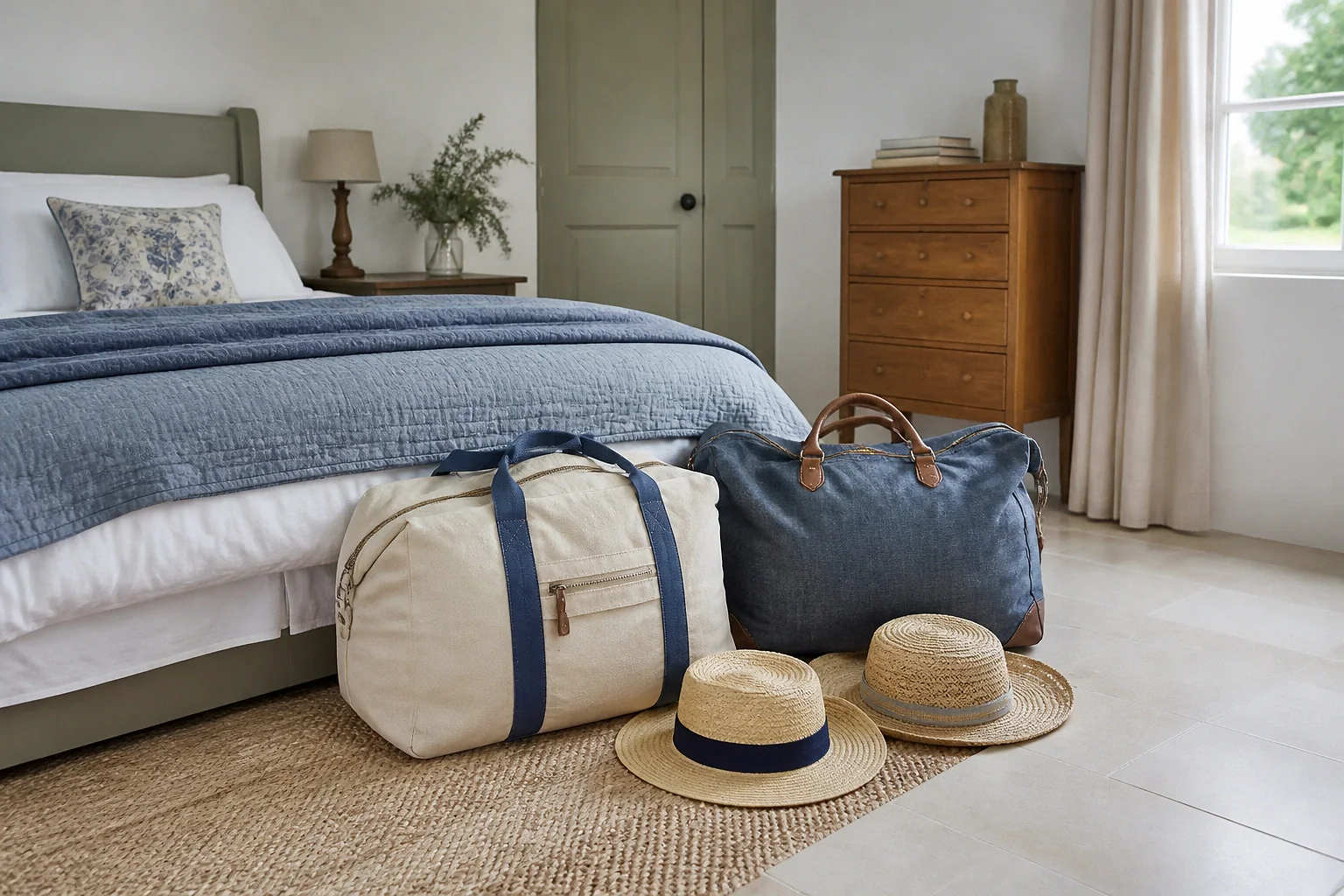 Bagages et hébergement pour un voyage de noces — illustration générée par IA