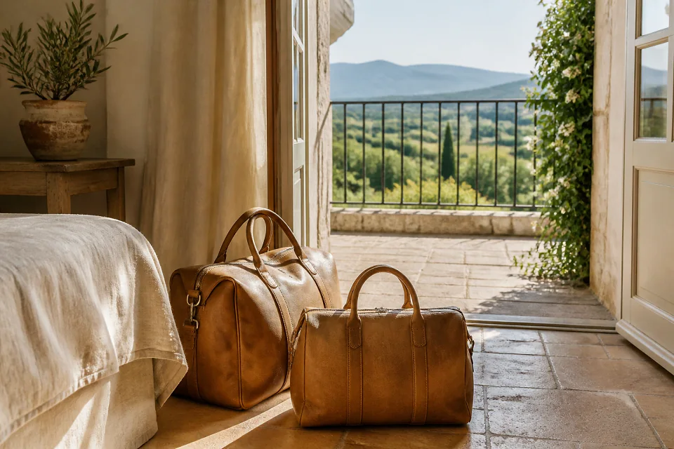 Bagages et hébergement pour un voyage de noces — illustration générée par IA