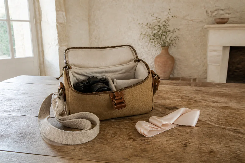 Appareil photo et accessoires de reportage de mariage — illustration générée par IA