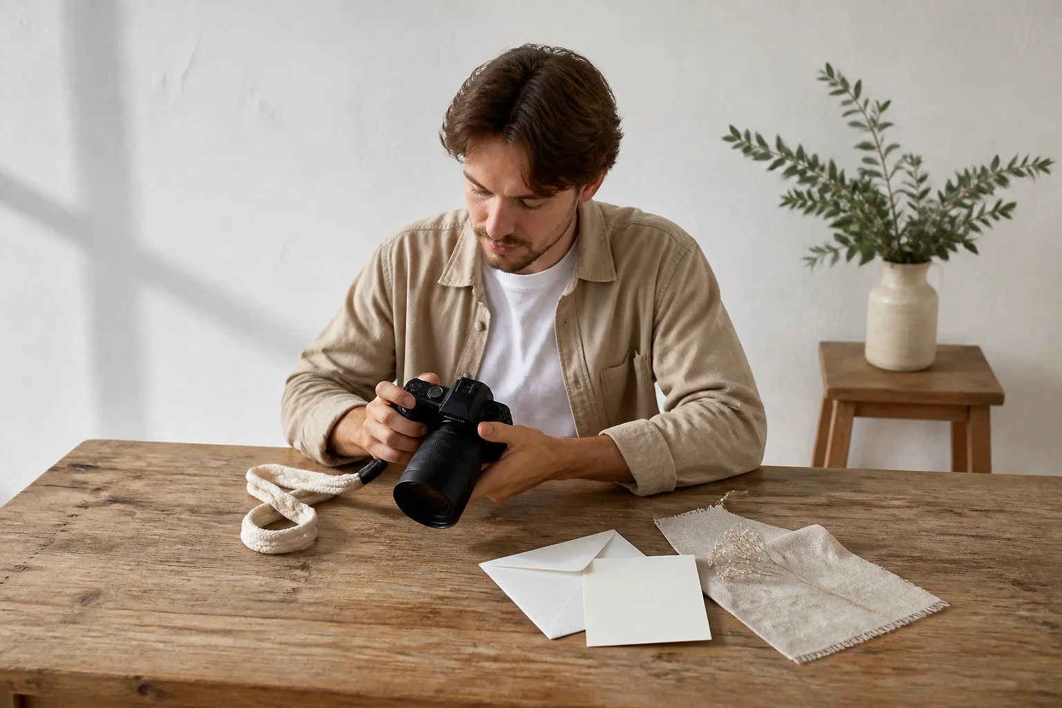 Appareil photo et accessoires de reportage de mariage — illustration générée par IA