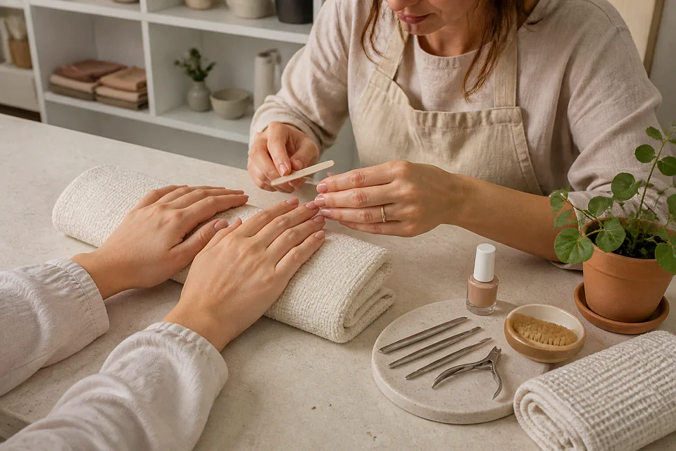 Préparation de soins esthétiques avant un mariage — illustration générée par IA