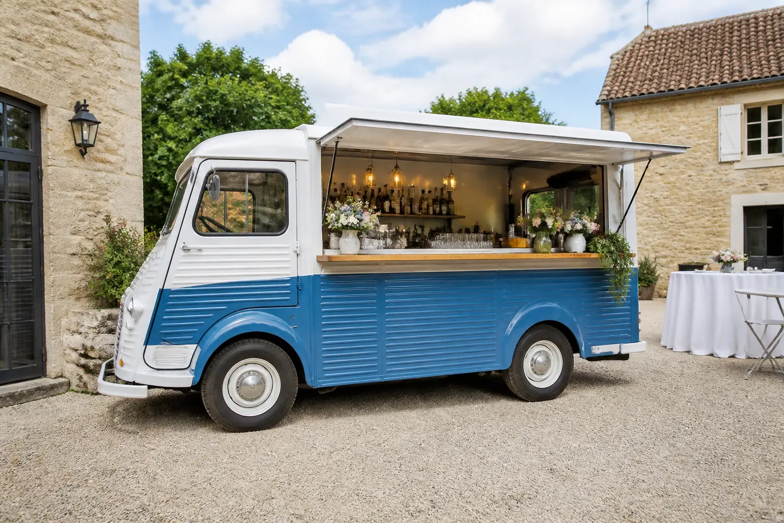Service mobile de restauration pour une réception — illustration générée par IA