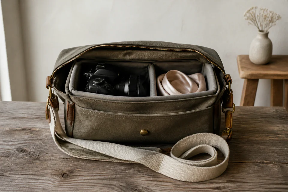 Appareil photo et accessoires de reportage de mariage — illustration générée par IA