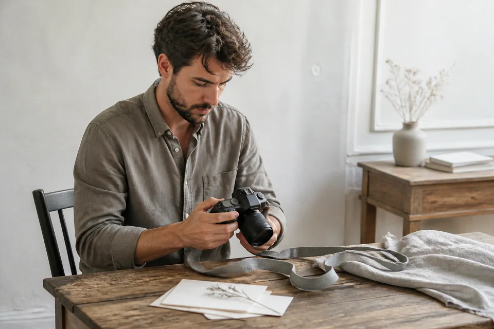 Appareil photo et accessoires de reportage de mariage — illustration générée par IA