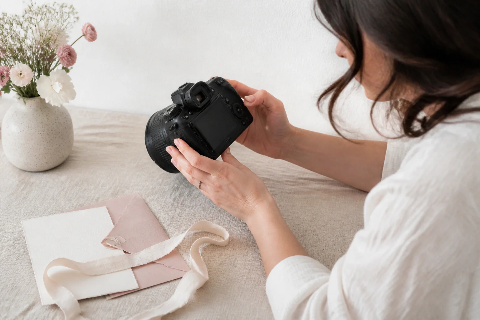 Appareil photo et accessoires de reportage de mariage — illustration générée par IA