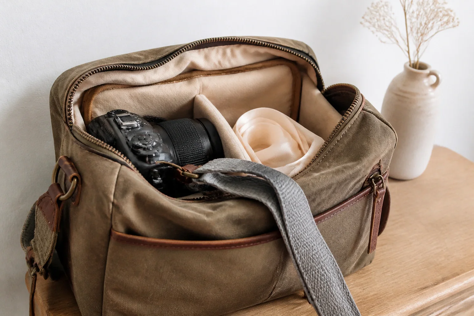 Appareil photo et accessoires de reportage de mariage — illustration générée par IA