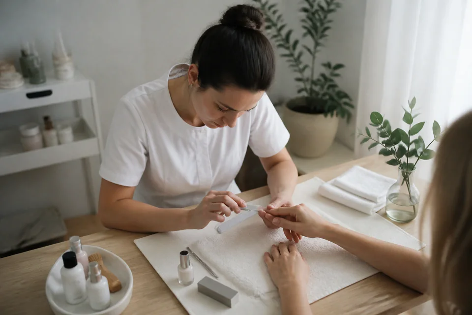 Préparation de soins esthétiques avant un mariage — illustration générée par IA