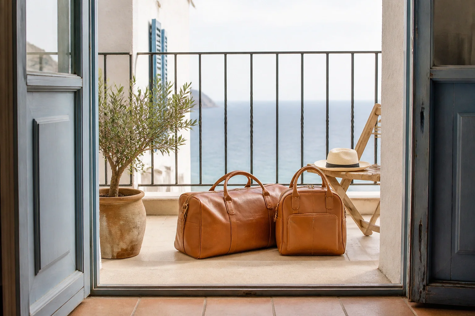 Bagages et hébergement pour un voyage de noces — illustration générée par IA