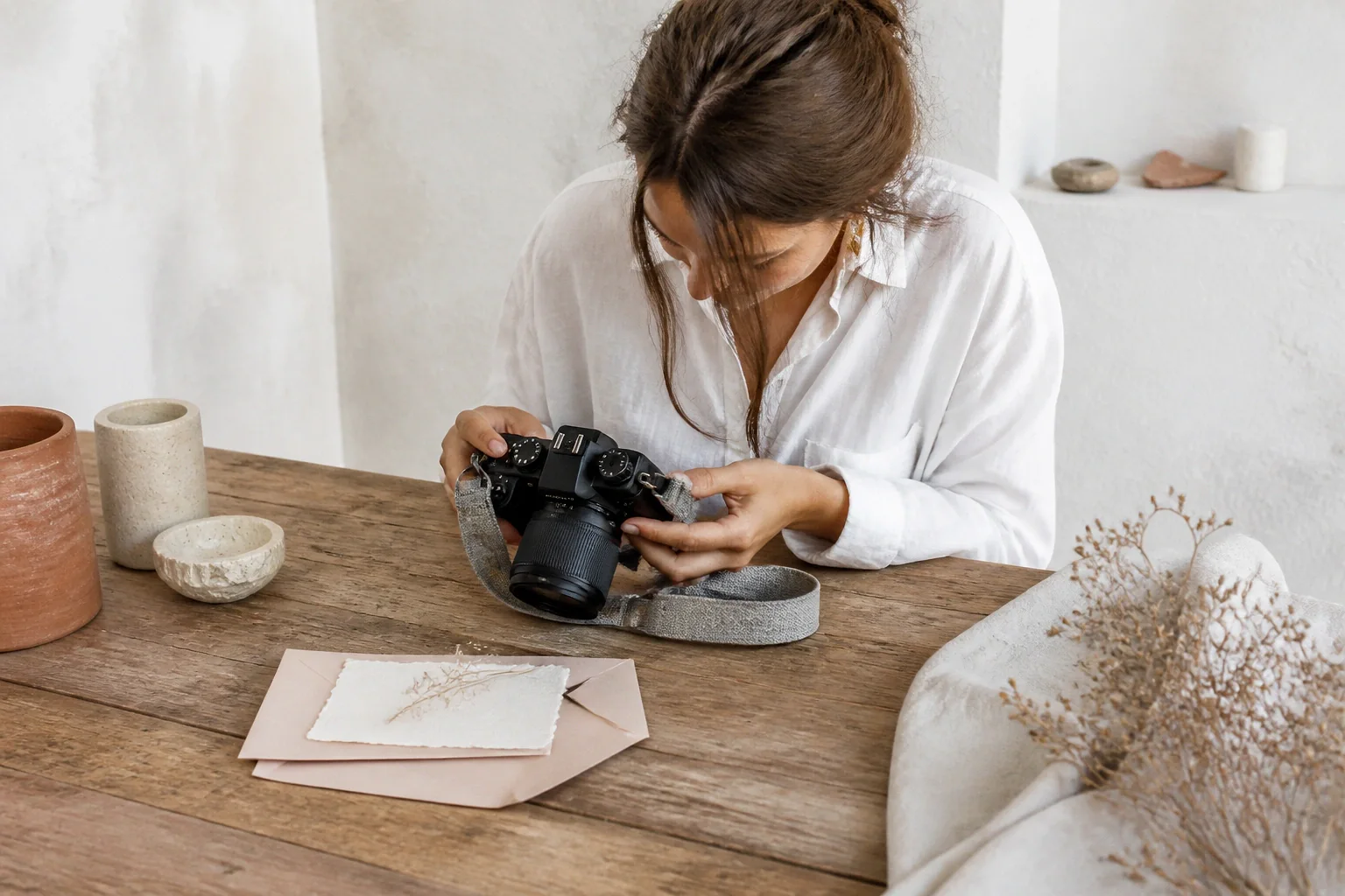 Appareil photo et accessoires de reportage de mariage — illustration générée par IA